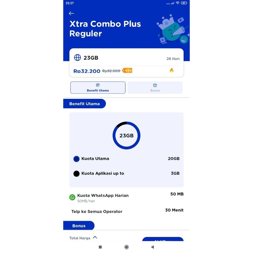 Jual XL Extra Combo Plus diskon 60% 30-38GB bonus mastip 1tahun ...