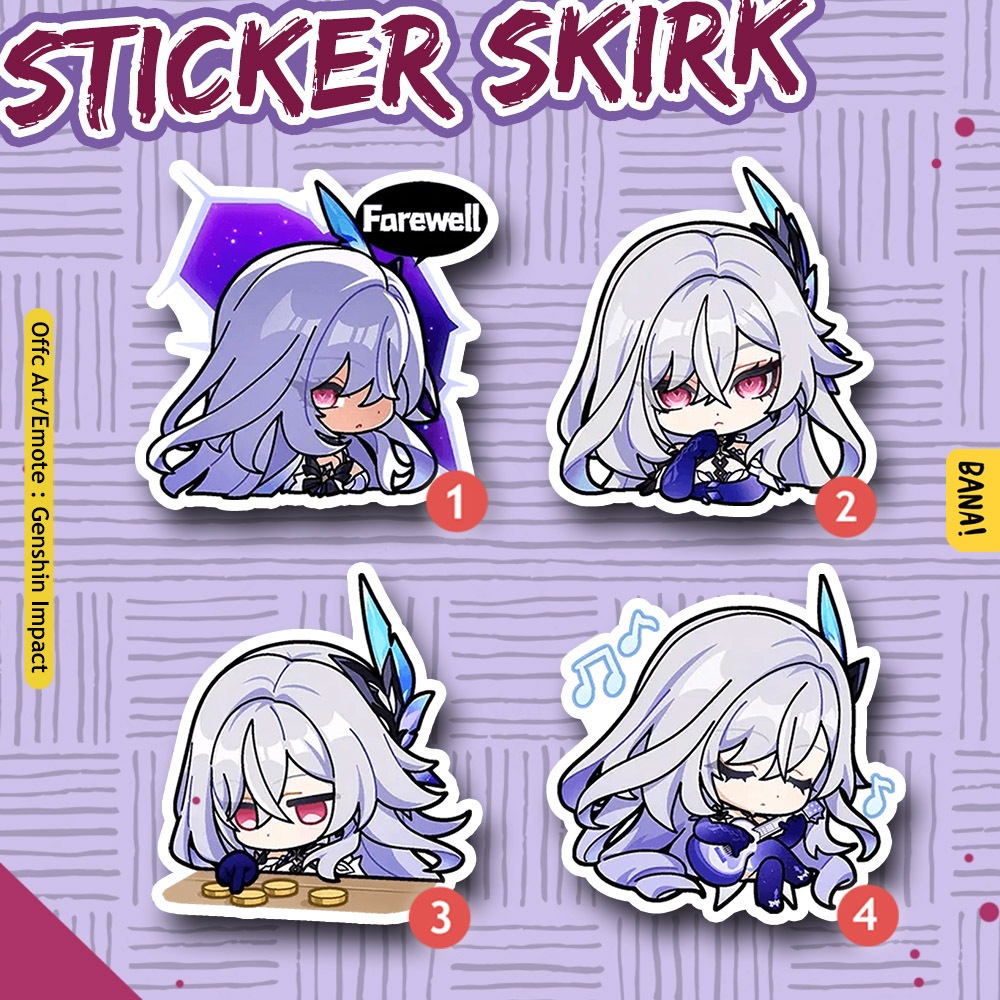 Jual Stiker SKIRK Genshin Impact Sticker Anime Bijian Waterproof ...