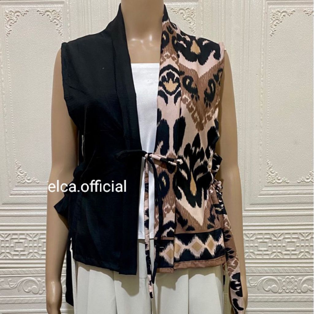 Jual Ella Vest / Batik etnik rompi / vest tenun | Shopee Indonesia