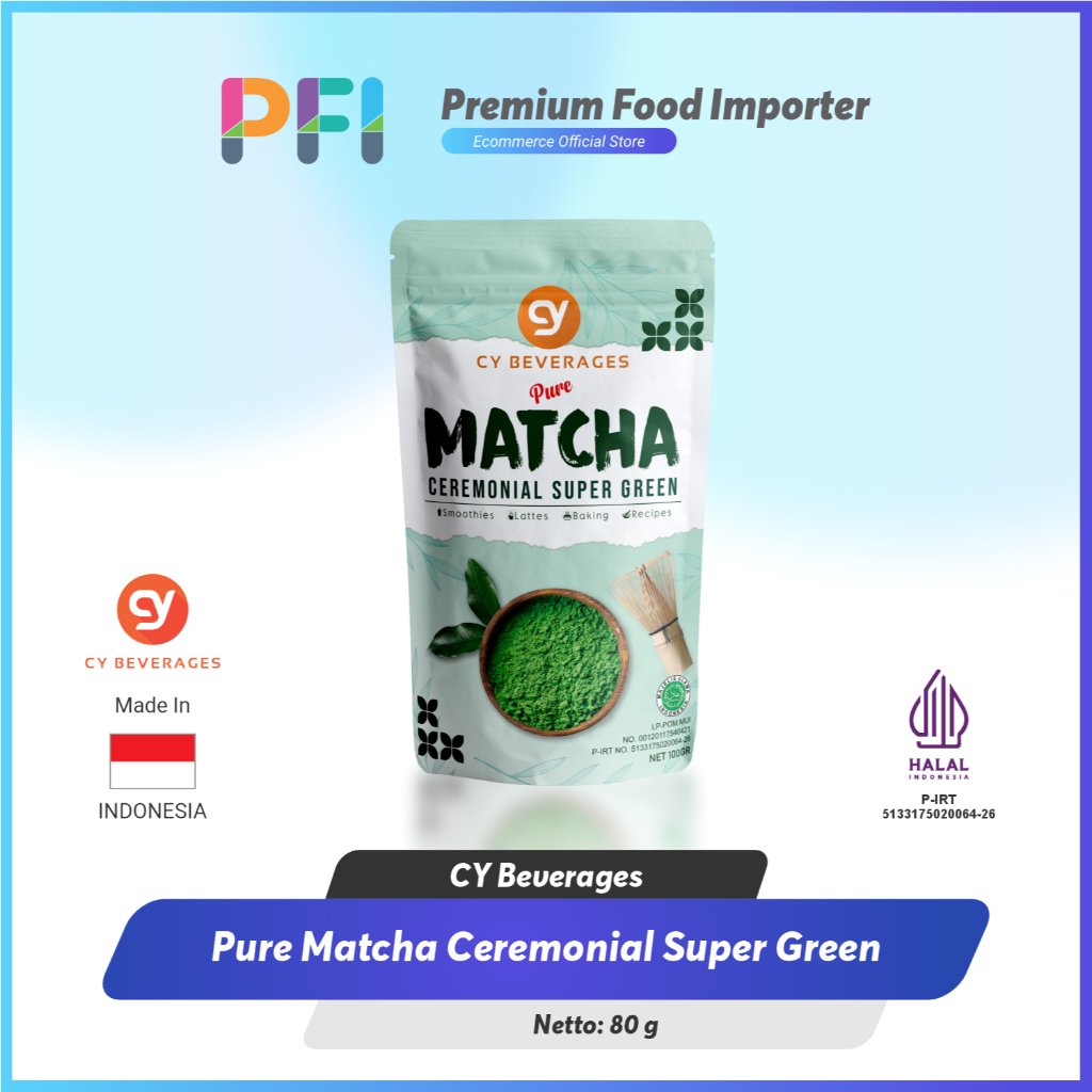 Jual CY Pure Matcha Ceremonial Super Green 80g | Shopee Indonesia