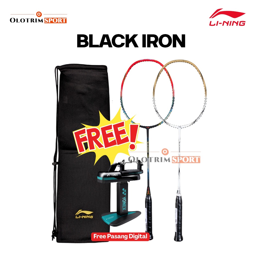 Jual Raket Badminton LINING BLACK IRON Original | Shopee Indonesia