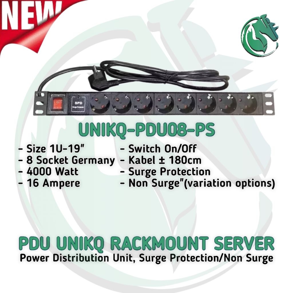 Jual PDU UNIKQ POWER DISTRIBUTION UNIT RACK MOUNT SERVER 8 SOCKET ...