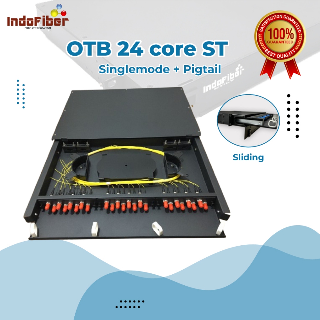 Jual OTB 24 core ST singlemode rackmount sliding rail + Pigtail ...