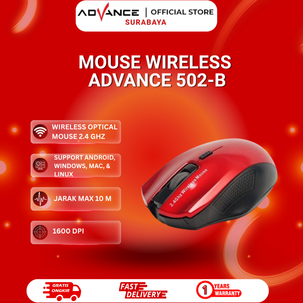 Jual Mouse Wireless Advance WM502 B / Advan WM502B | Shopee Indonesia