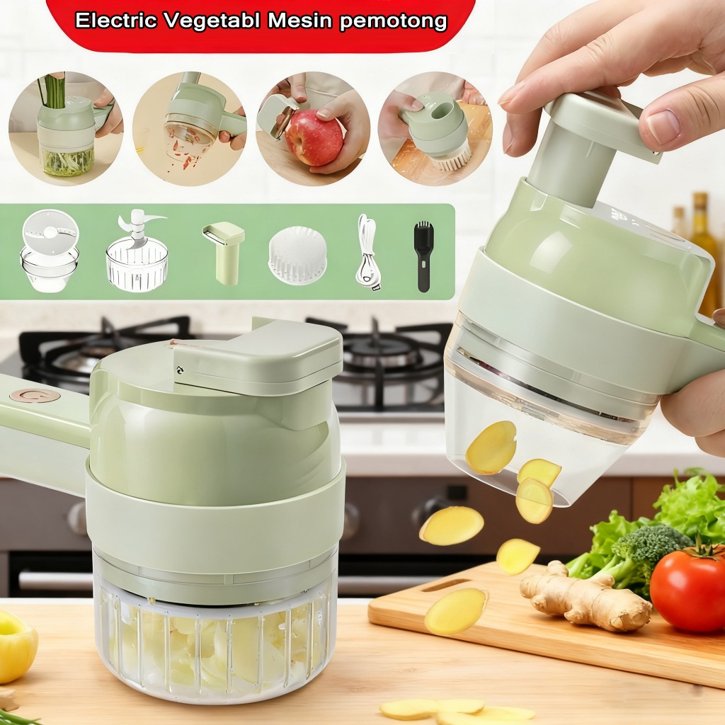 Jual Multifungsi Listrik 4 in1 Sayuran Cutter Set Handheld Wireless ...