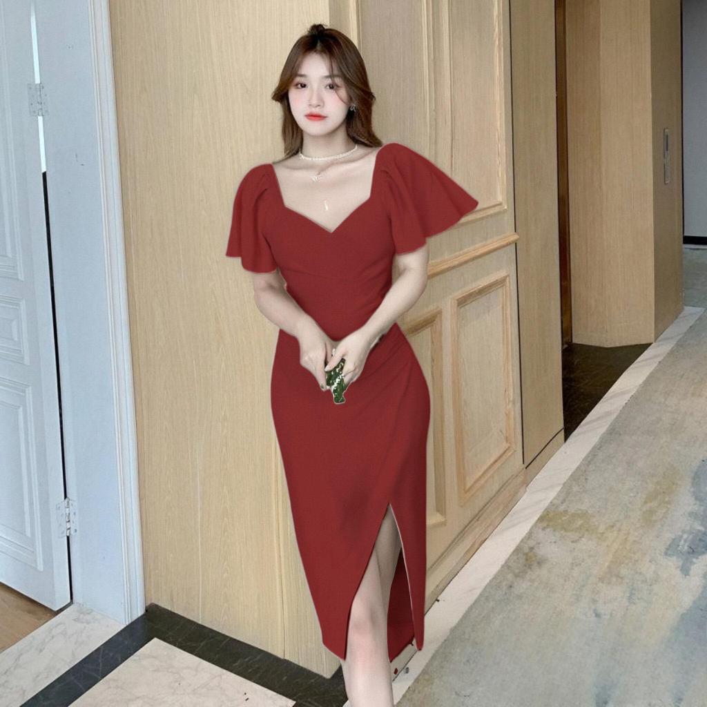 Jual MISS EMITA Baju Summer Dress Merah Natal Elegan Premium Midi Dress  Wanita Kekinian Model Terbaru 2025 Korean Style Dress Pesta Mewah Elegan  Lengan Pendek | Shopee Indonesia