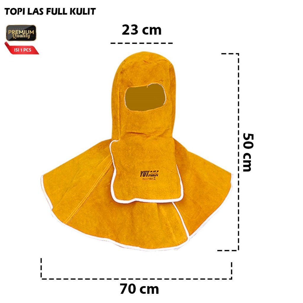 Jual TOPENG LAS KULIT YUTAKA /Topi Wellding Topi welding kulit tan ...