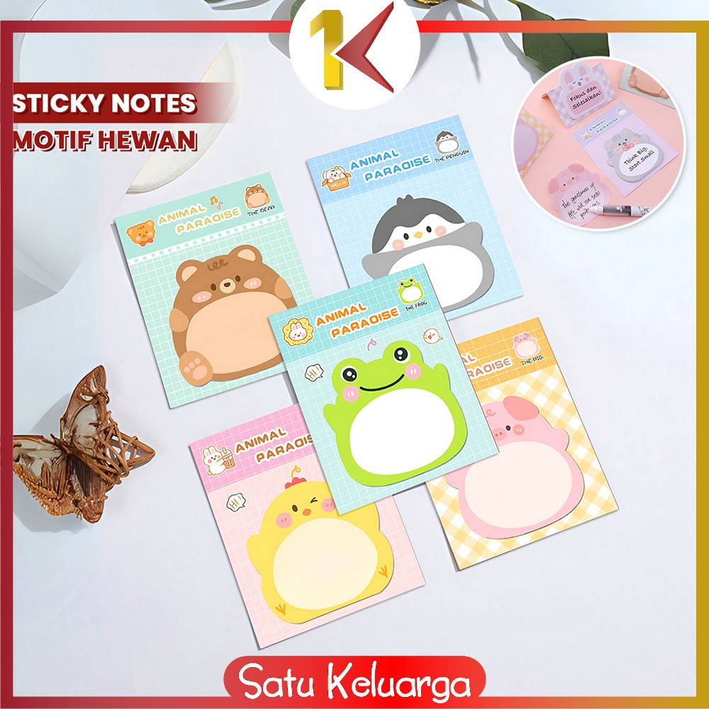 Jual EC SK-A103 Sticky Notes Motif Hewan Isi 20 Lembar / Tempelan ...