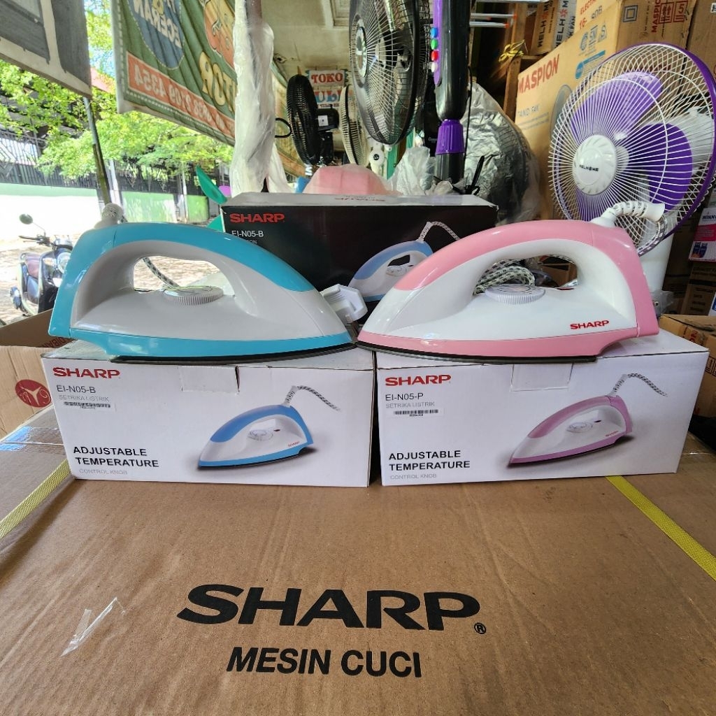 Jual Setrika Sharp EI-NO5-B/P Setrika Otomatis Anti Lengket dan Bisa ...