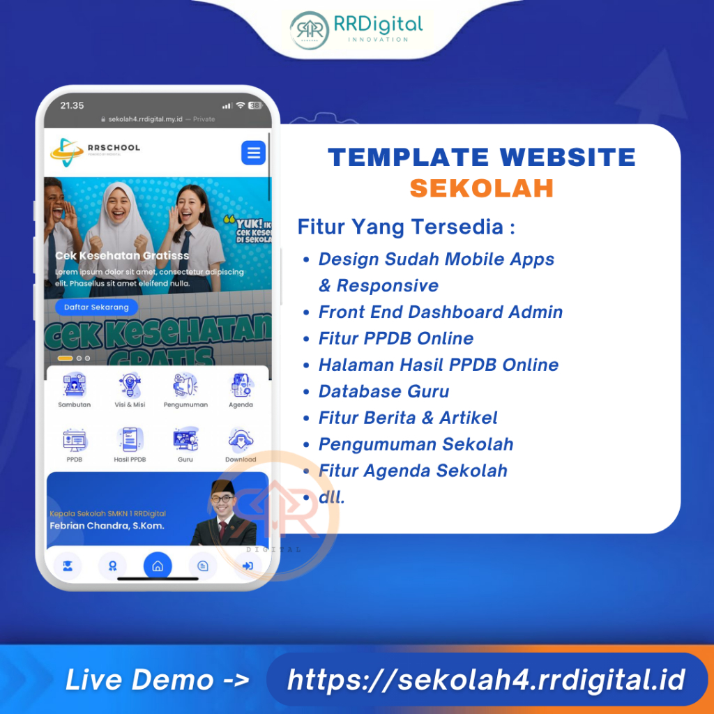 WEBSITE SEKOLAH DESIGN MODERN DENGAN TEMPLATE  WORDPRESS [sch.id/my.id/com/.id]