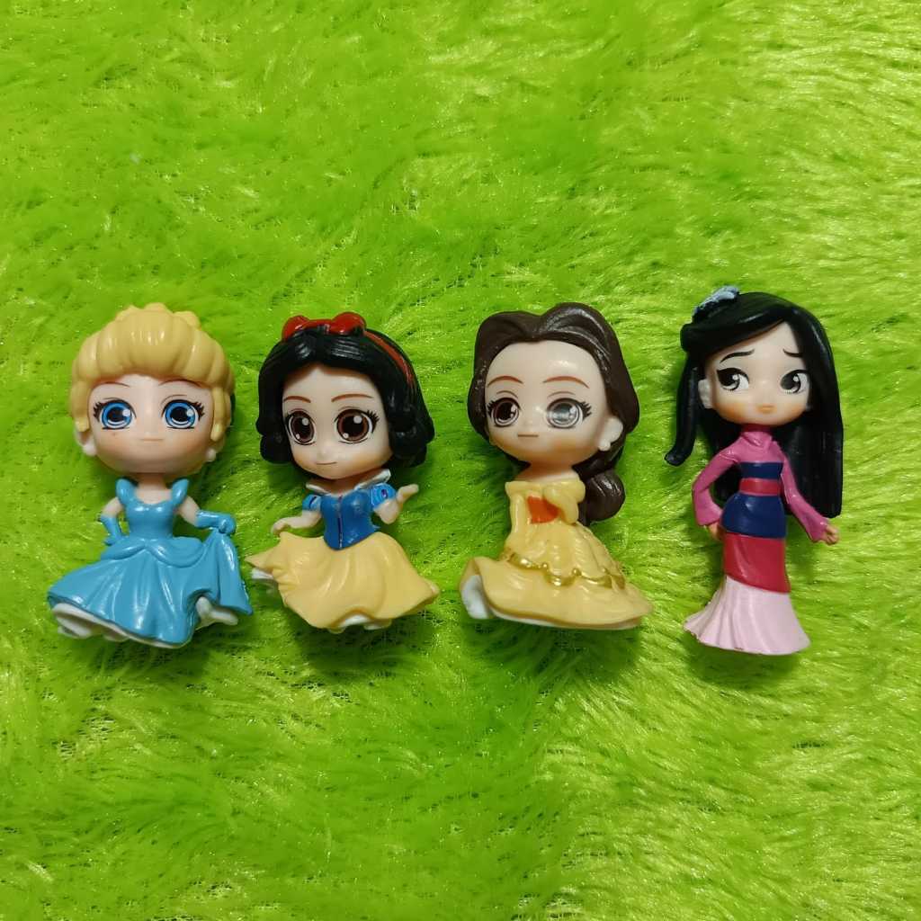 Jual Figure Princess Mini Cinderella Mulan Belle Sniw white Kecil 4 cm ...