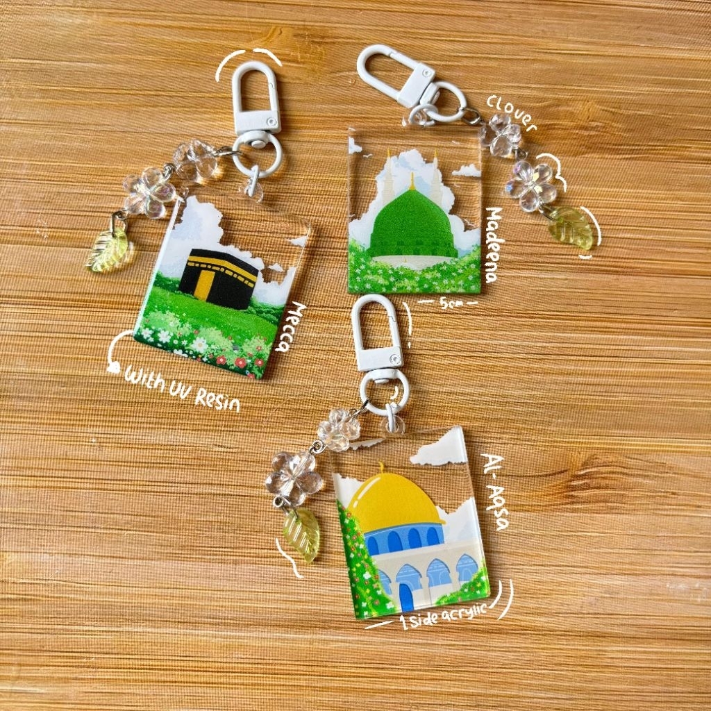 Jual The three holy mosque Keychain | gantungan kunci tiga masjid suci ...