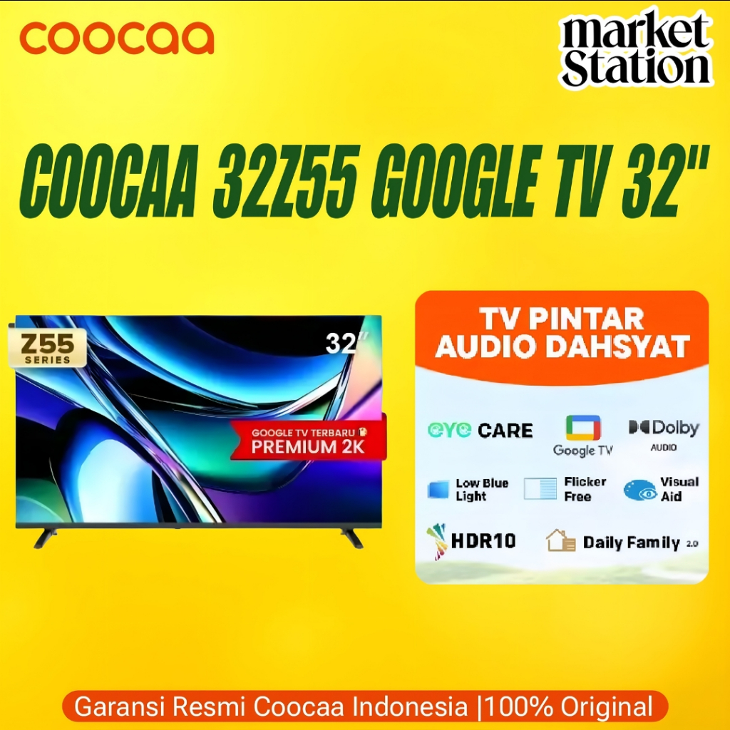Jual Smart Google TV Coocaa 32 Inch 2K 32Z55 HDR10 Android Digital ...