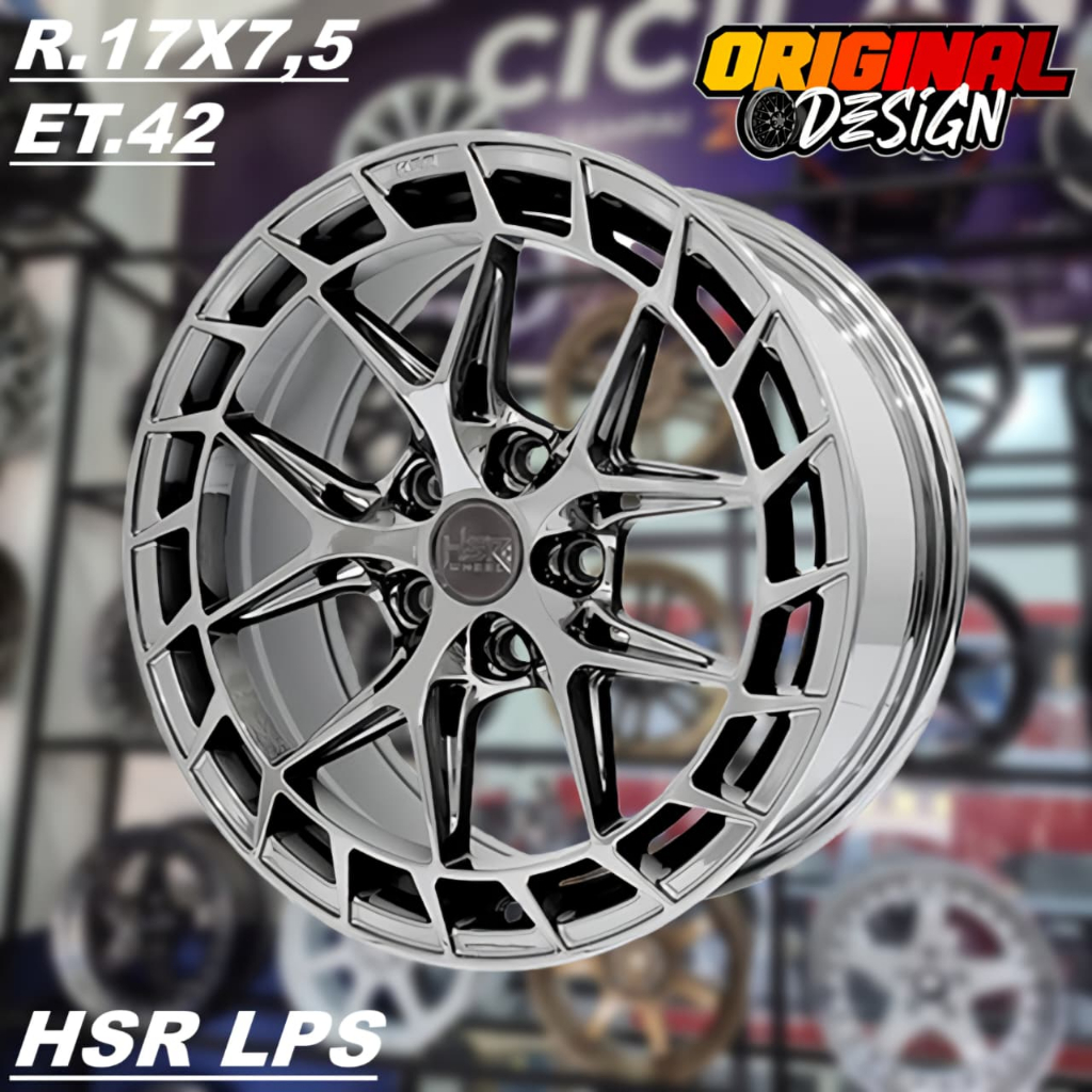 Jual Pelek Racing Ring 17 Warna BLACK CHROME Pcd 5x114,3 HSR LPS R17 ...