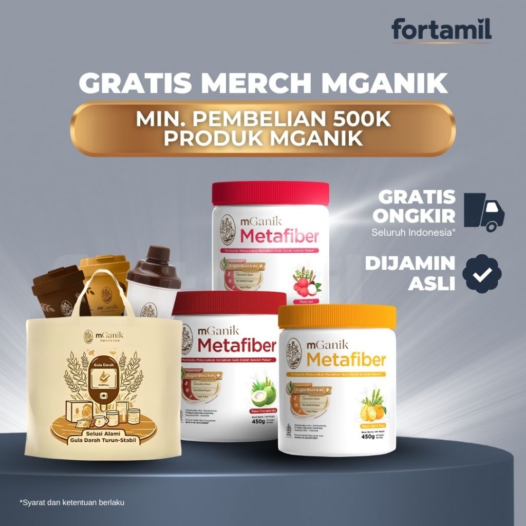 Jual mGanik- Metafiber Cocopandan Tub 450 gr | Box 7 Sachet Suplemen ...