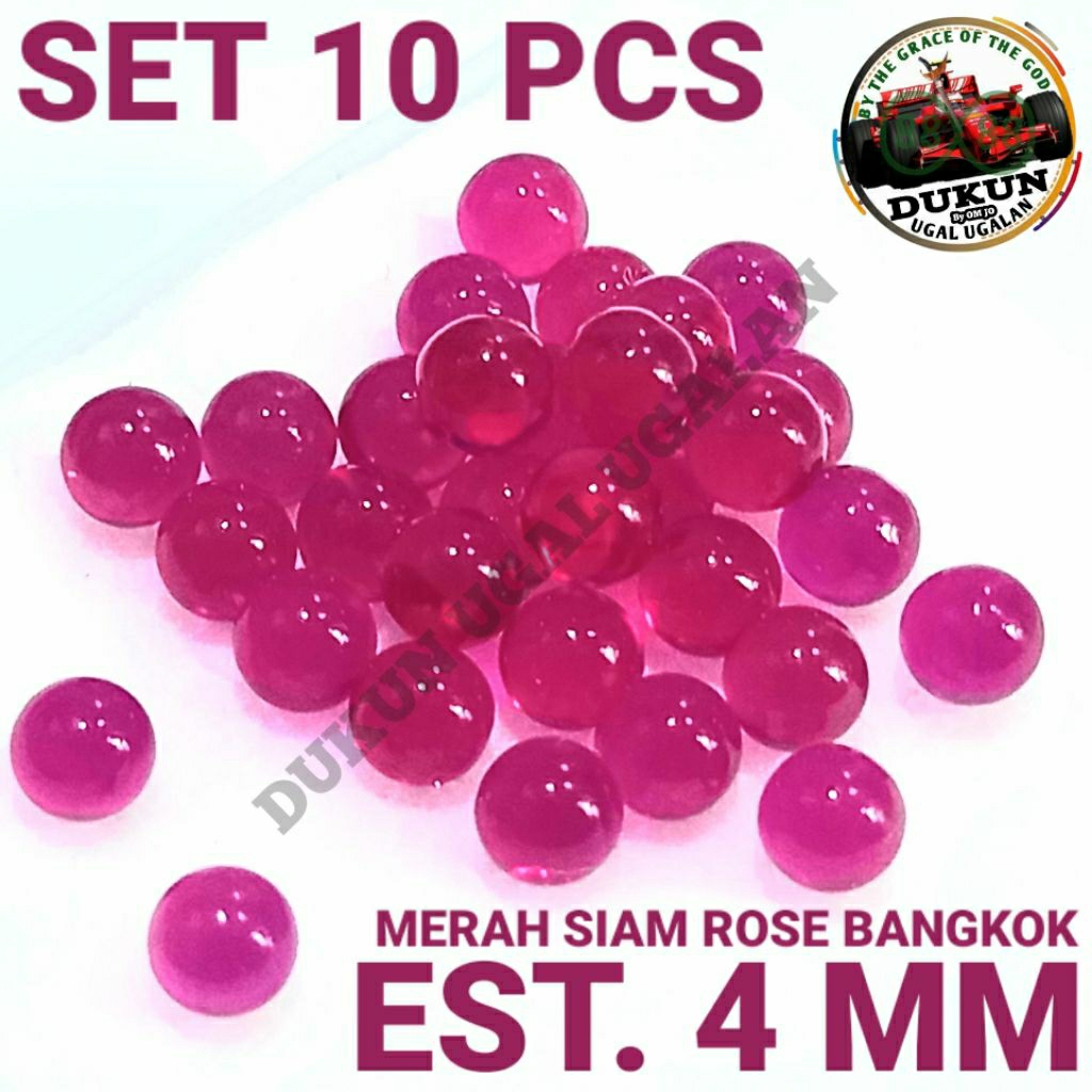 Jual Set 10 Pcs Batu Permata Merah Delima Ruby Rose Bangkok 9 Mohz ...