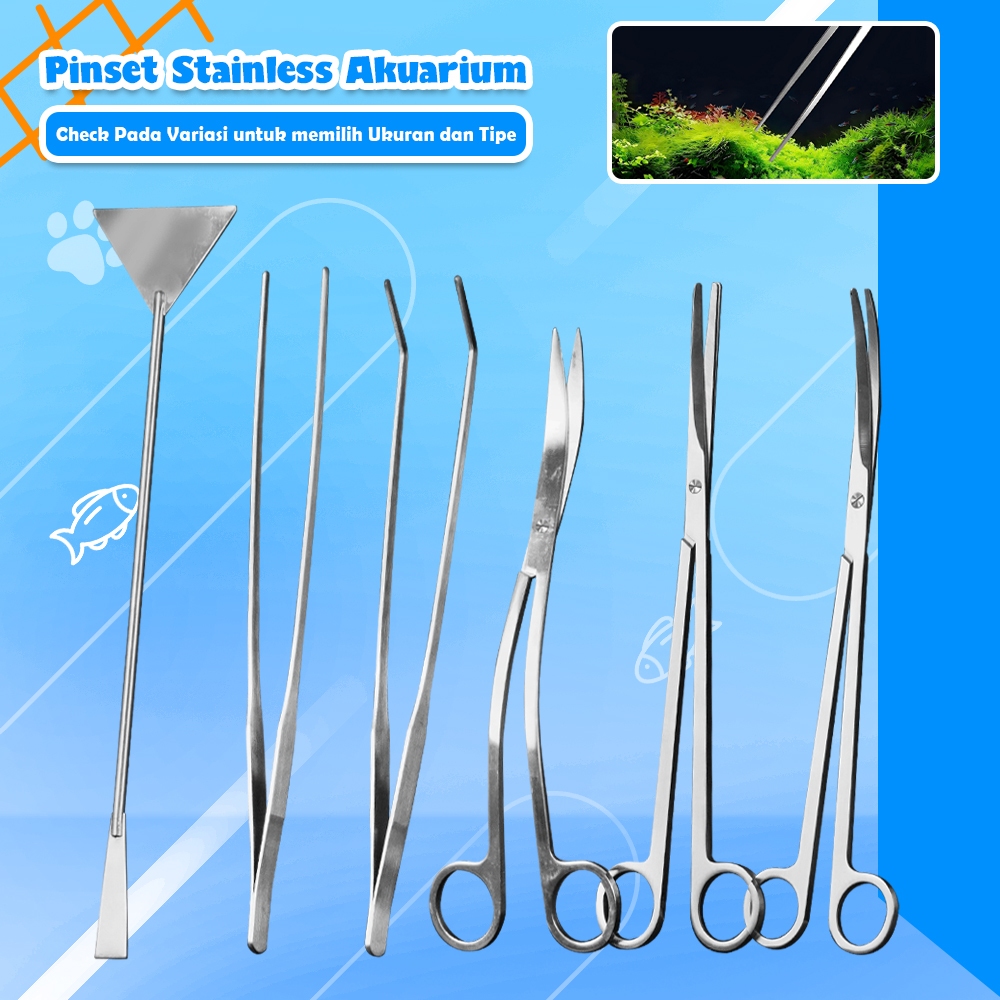 Jual Peralatan Aquascape Stainless Pinset & Gunting Lurus Bengkok ...