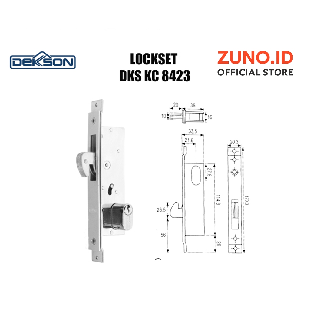 Jual ZunoID Aluminium Lock KC 8423 Dekkson Kunci Pintu Sliding ...