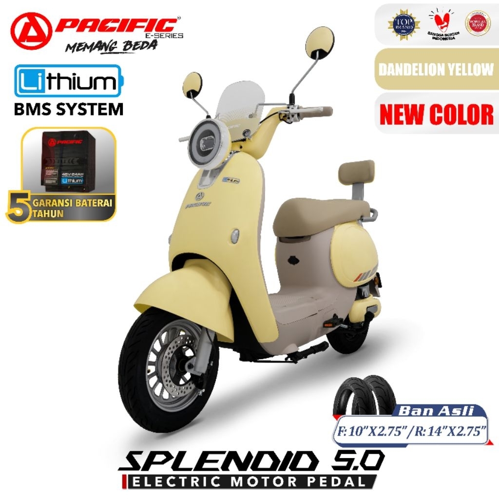 SEPEDA LISTRIK PACIFIC SPLENDID 5.0 / CAMERON PRO / VARILUX PRO 650WATT 48V 20AH