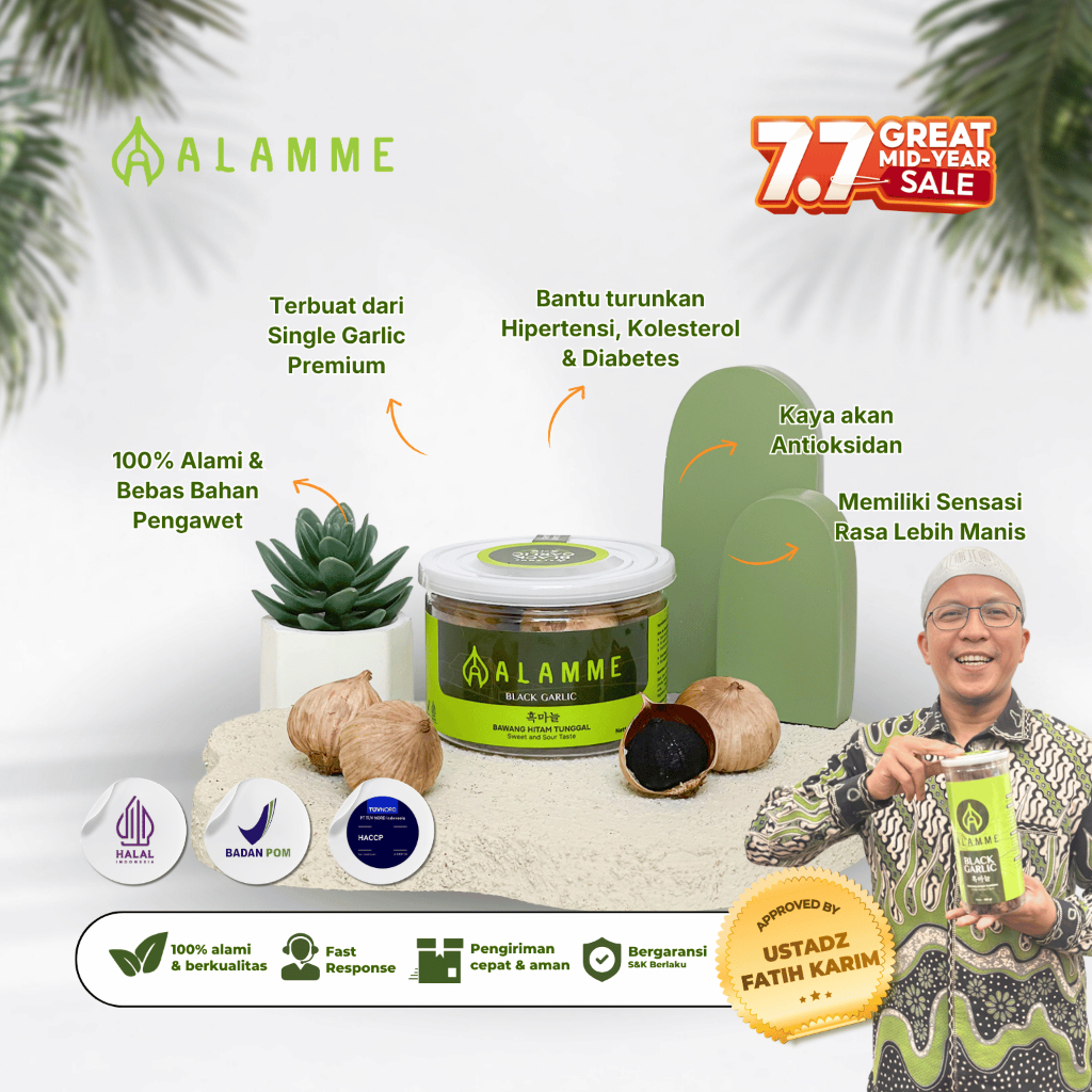 Alamme Black Garlic Bawang Hitam Tunggal Premium Alamme 100 Gram