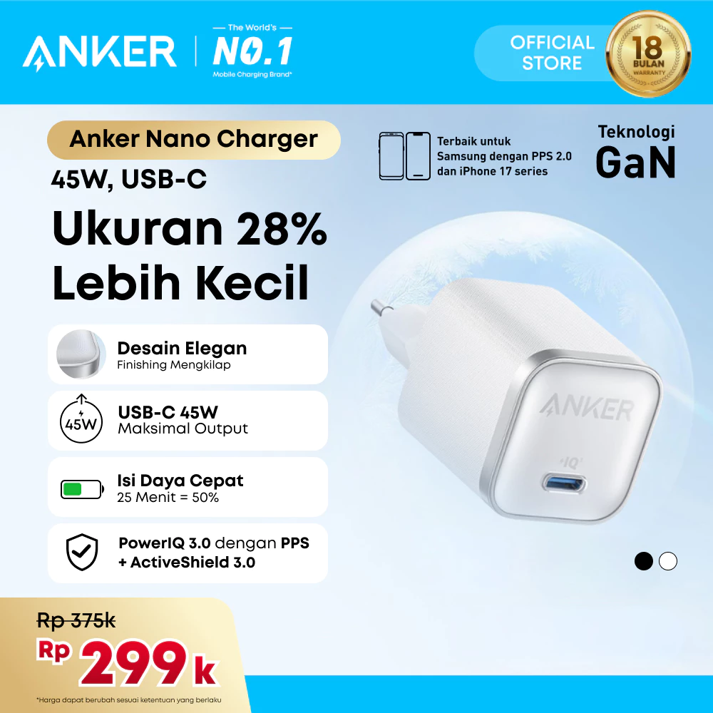 Anker GaN Nano Charger 45W Type C Fast Charging