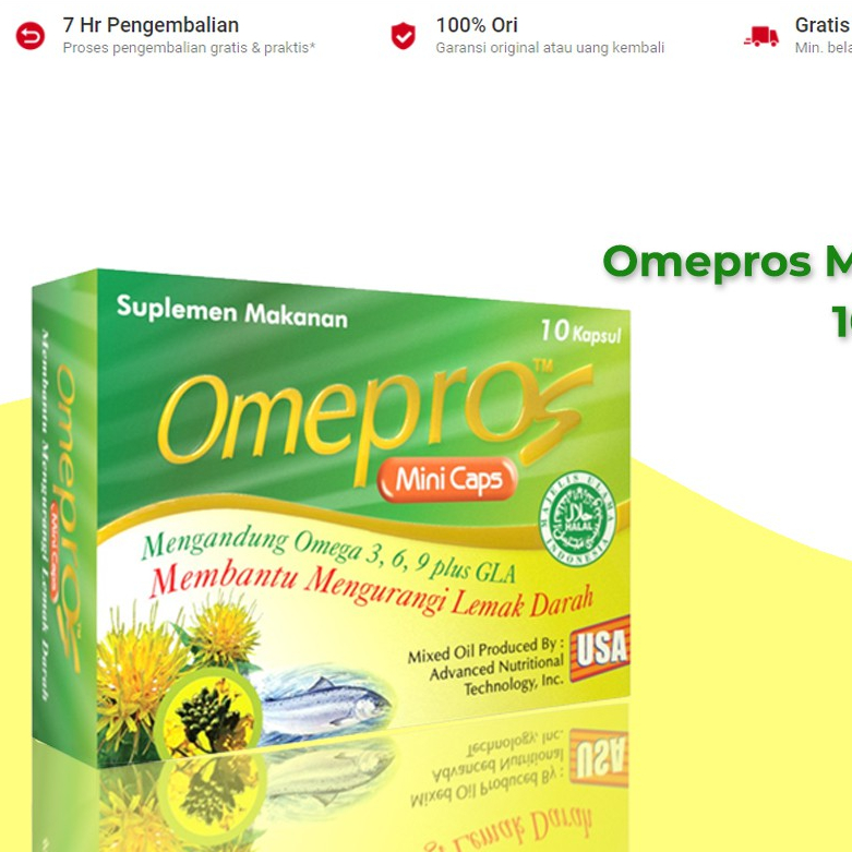Omepros Minicaps 10 Kapsul Suplemen Penurun Kolesterol Dan Trigliserida
