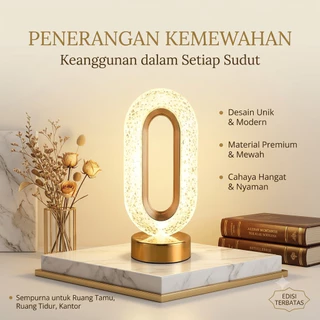 [Ready Stock] Lampu Meja Hias Acrylic Crystal Lampu & 3 Warna Peredupan Sentuhan Cahaya | Cocok Untuk Kamar Tidur/ Ruang Belajar/Cafe Estetik Suasana