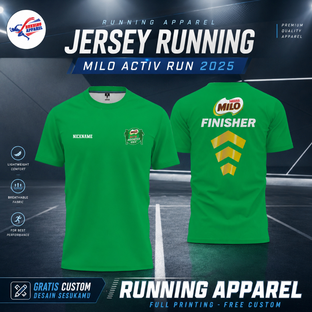 Jual Jersey Running Custom Komunitas & Event MILO ACTIV RUN 2025 ...