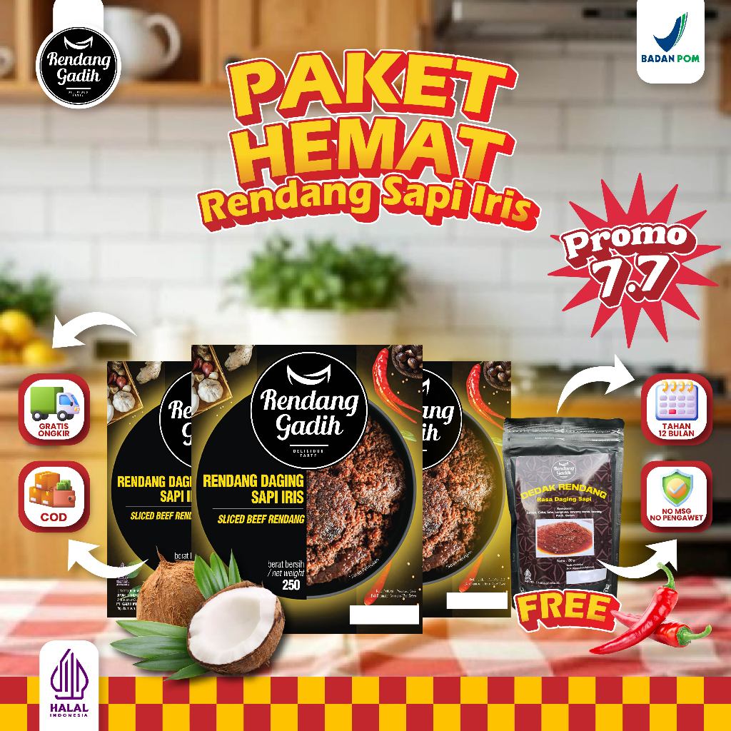 Jual Rendang Gadih - Paket 3 pcs Rendang Daging Sapi Iris @ 250 g ...