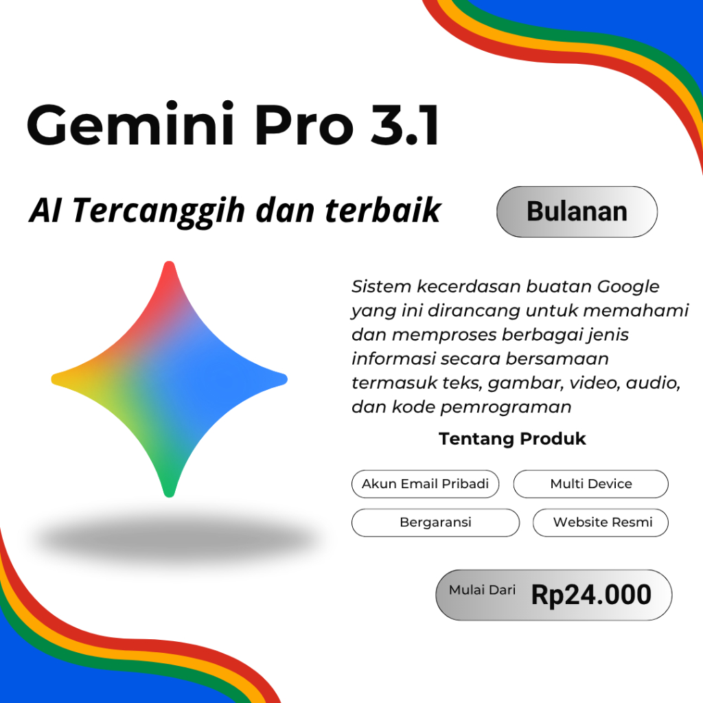 Gemini AI 3.1 Pro 1 Bulan Fitur AI Terlengkap