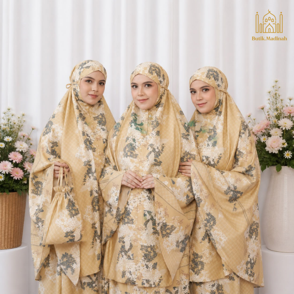 Mukena Dewasa Katun Premium Travel 2in1 Resleting Adem Nyaman Azura Hasya