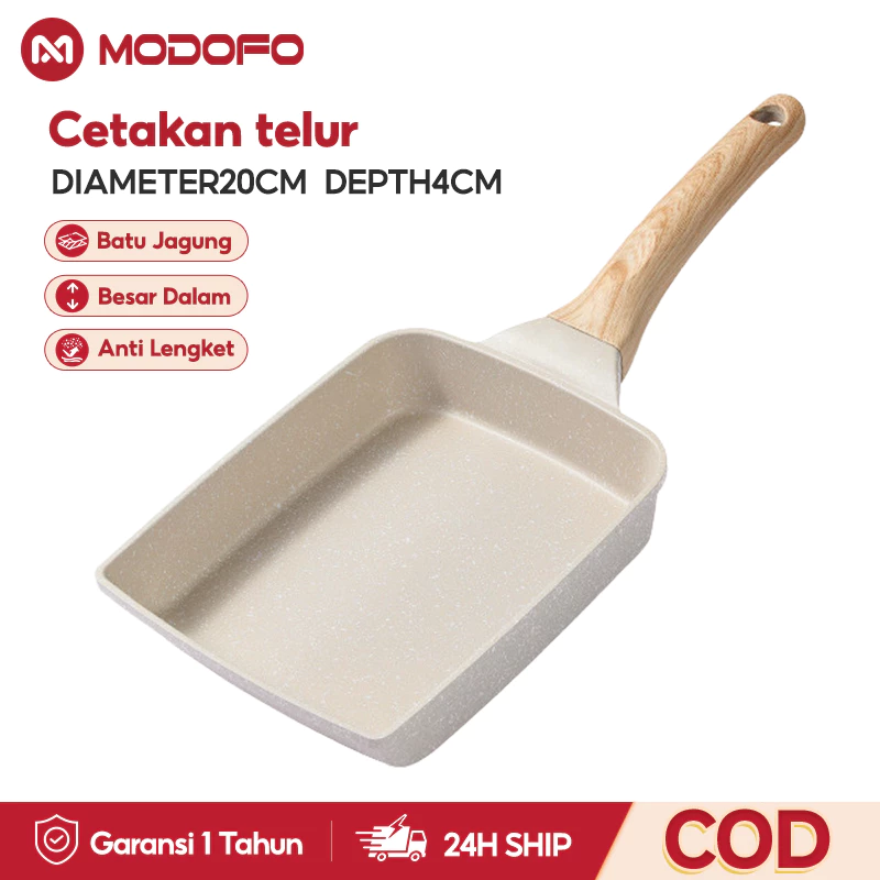 MODOFO Cetakan Telur Teflon Anti Lengket Wajan Penggorengan Anti Lengket Tamagoyaki Peralatan Dapur Teflon Anti Lengket Tanpa Minyak Cetakan Pancake Alat Masak Granit Wajan Marble