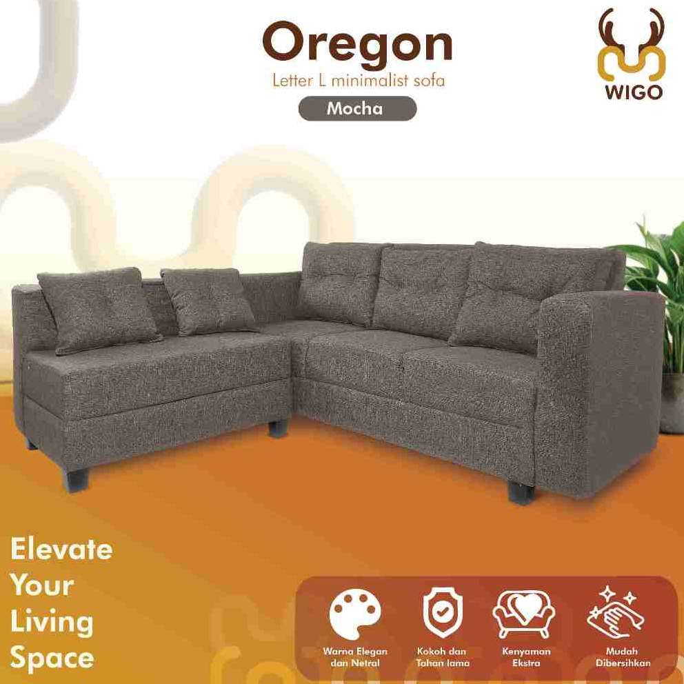 Sofa L Putus Minimalis OREGON | Sofa bed Sudut Santai CTR1