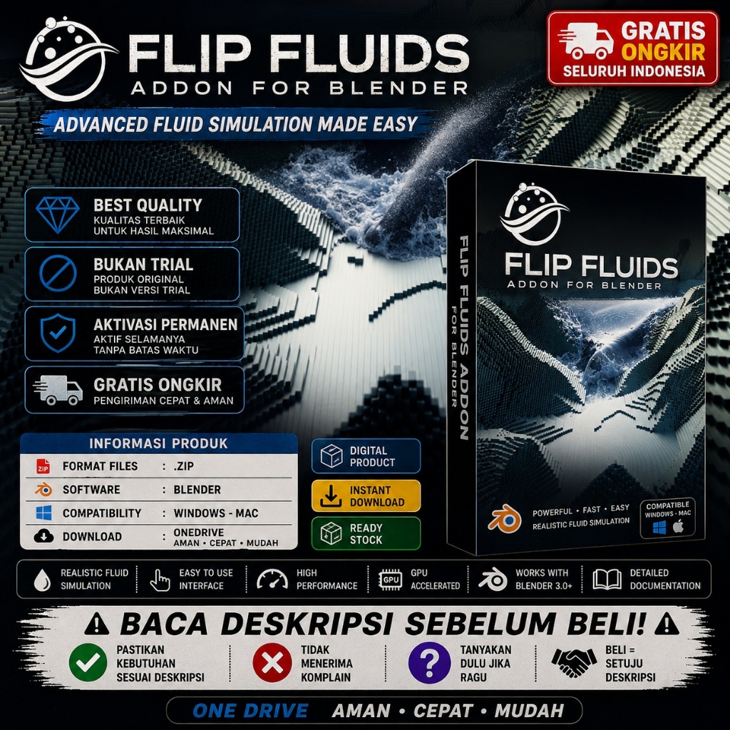 3D Blender - FLIP Fluids v1.8.5 - Addon - 250126