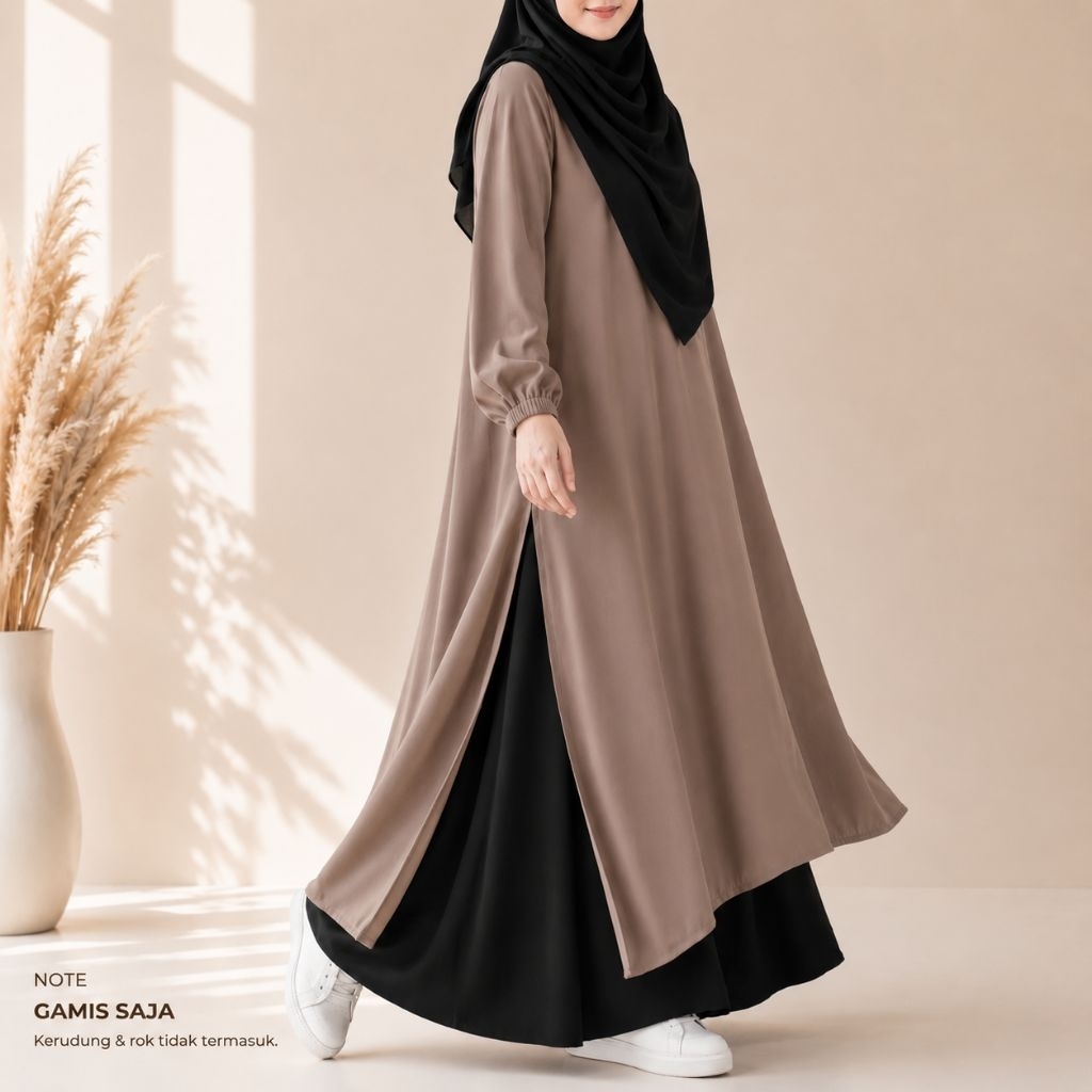 ZHAFIRA DRESS Gamis Syar’i Busui Friendly Model Belah Samping Best Seller