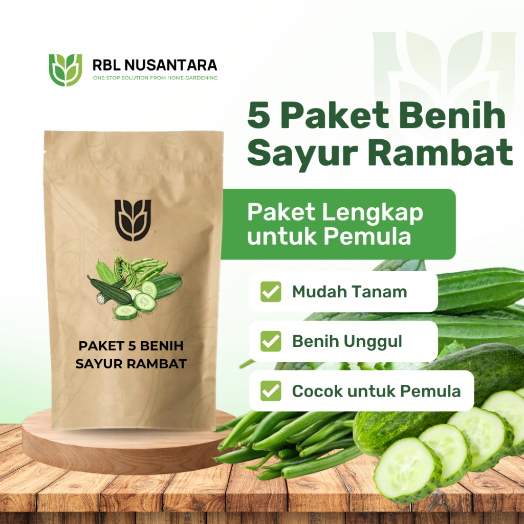 RBLN - Paket 5 Macam Benih Sayur Rambat