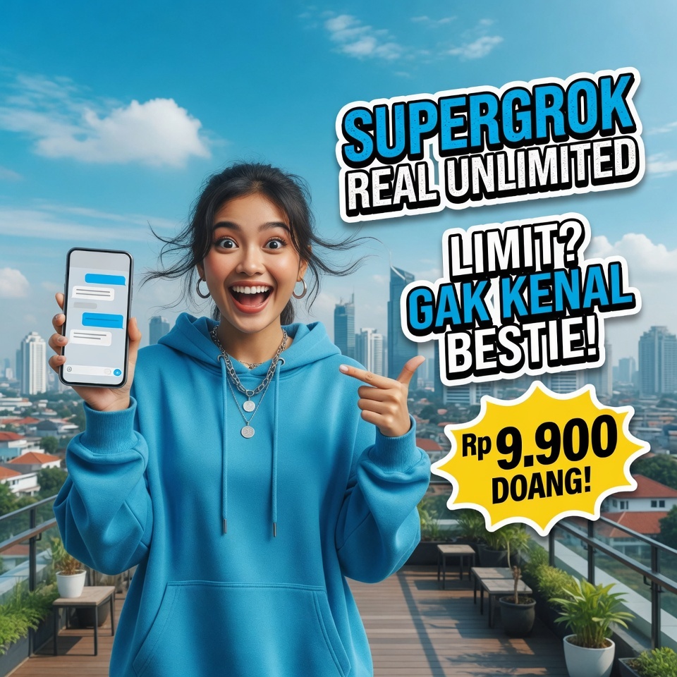 SuperGrok Real Unlimited - Akun Grok AI Premium Anti Limit Bergaransi Aktif 3 Hari