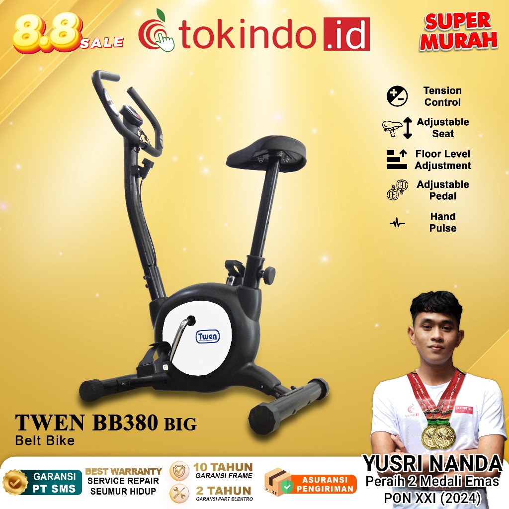 Sepeda Statis Twen BB379 Big BB380 Big / Exercise Bike / Belt Bike / Fitness / Alat Olahraga / Gym