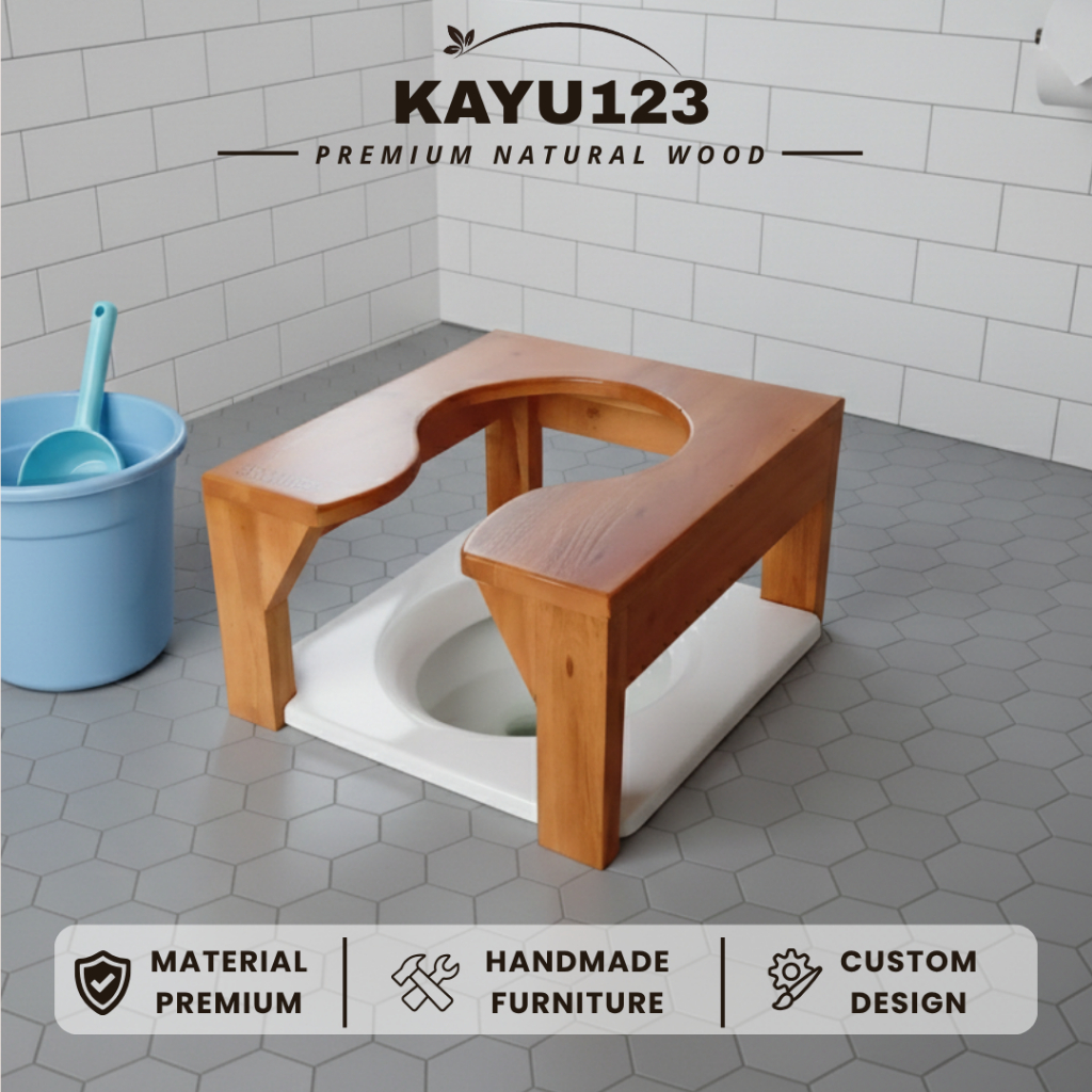 WC Toilet Duduk Portable Kayu Untuk Lansia - KLS001