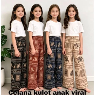 Celana Kulot Anak Perempuan 1-17 Tahun - Kulot Skena Panjang Anak Motif Gajah