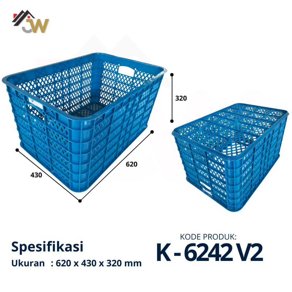 Jual Keranjang Plastik Ikan dan Buah K6242 V2 62×43×32 cm – Container ...