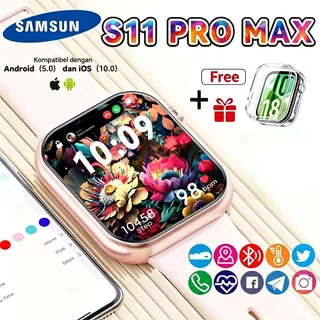 SAMSNUG SmartWatch S11 Pro Max IP68 Waterproof Tahan air,HD AMOLED Display ,Bluetooth Call, jam tangan olahraga, Wanita Pria Dan Ganti Wallpaper