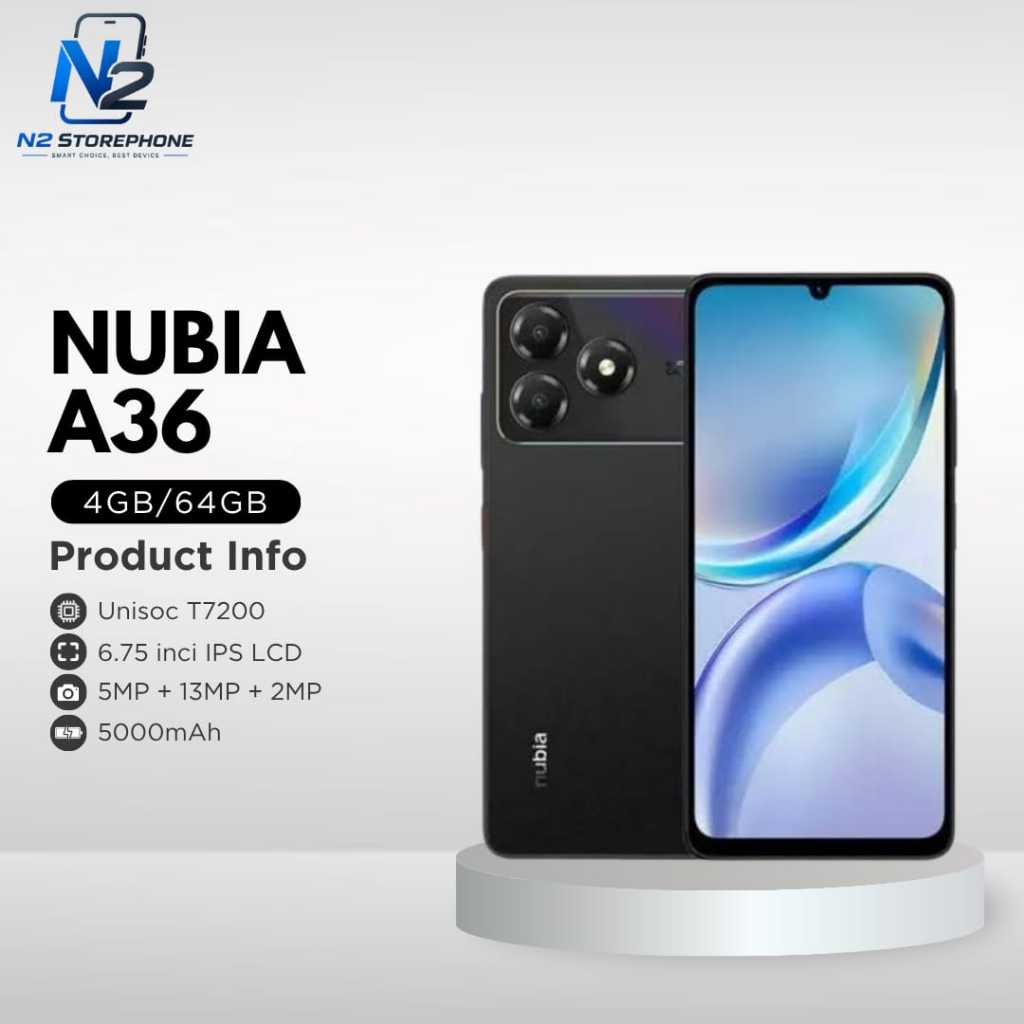 Jual ZTE NUBIA A36 4/64GB Unisoc T7200 | 5000mAh Battery - Garansi
