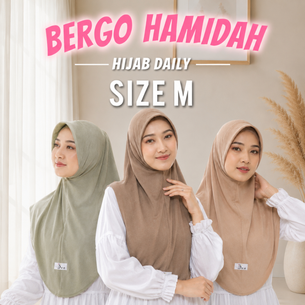 Hijab Bergo Hamidah M Jersey Premium Nyaman