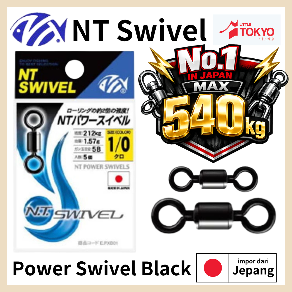 NT Swivel NT Power Swivel Black E-20 Original Japan Bahan Berkualitas Super Kuat