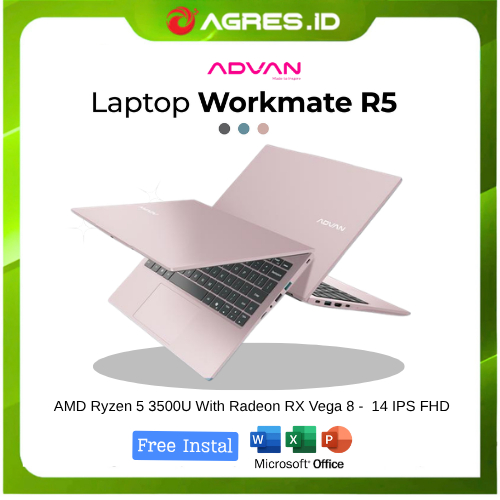 LAPTOP ADVAN WORKMATE AMD RYZEN 5 3500 - RAM 16GB 256GB WINDOWS 11+OHS LAYAR 14" FHD+ IPS