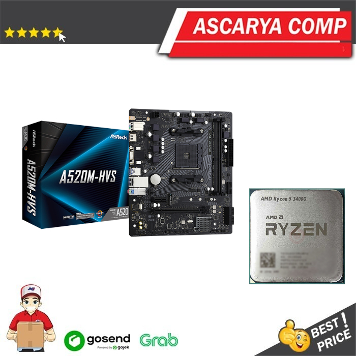 Jual (BUNDLE) ASROCK A520M-HVS + Ryzen 5 3400G | Shopee Indonesia