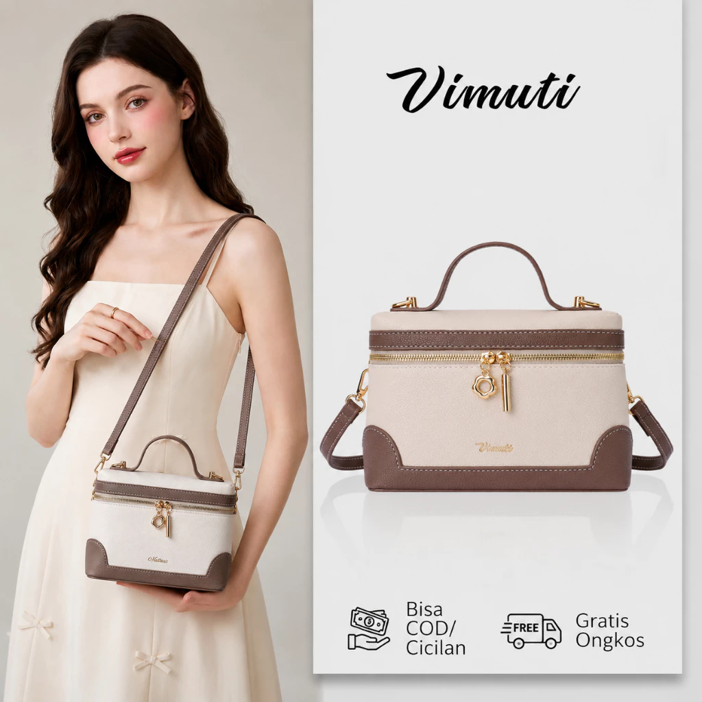 Vimuti Tas Selempang Wanita Tas Bahu Korean Style Handbag Wanita Elegan Tas Tangan Mini Boston Bag Kekinian