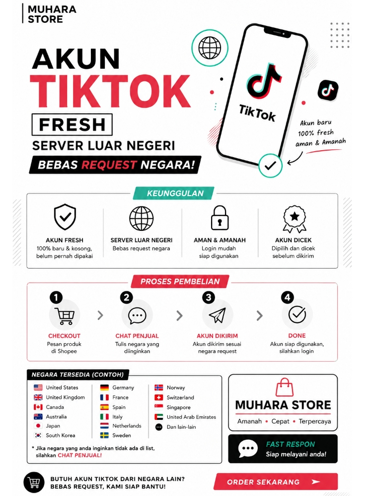 Jual AKUN TIK*TOK REQUEST NEGARA | AKUN LUAR NEGERI | NEGARA BY REQUEST ...