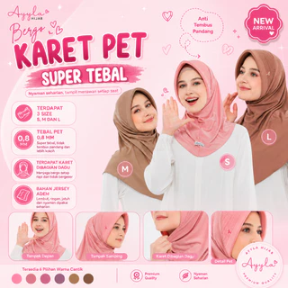 Ayyla Hijab Bergo Karet Pet Super Tebal  8 mm Bahan Jersey Adem Nyaman Praktis Syari untuk Aktivitas Sehari-hari